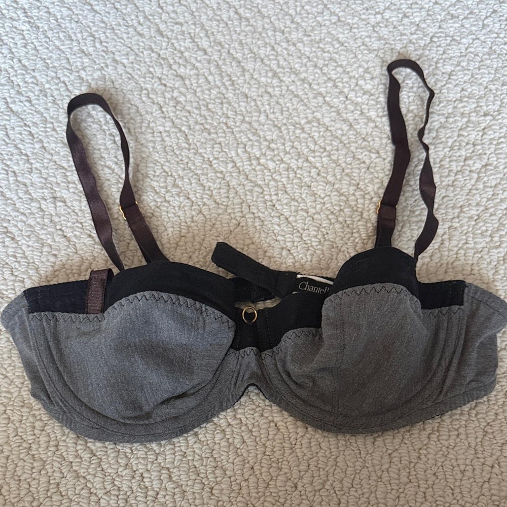 NWOT Chantelle Black, Gray and Brown Underwire Bra 34B